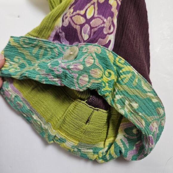 Soft Surroundings Cardigan 3x Shacket Button Batik Beach Boho Artsy Tunic - Picture 7 of 8